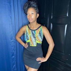 Multi-color and Black dress